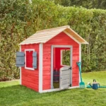 Speelhuis - Rood - Houten Speelhuisje - Speelhuisje voor de buiten / binnen - FSC hout - Duurzaam - Afbeelding 4