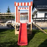 Speelpark Wonderland - Speelpark met glijbaan, schommel, Klimrek en blokhuisje - 555 x 340 x 215 cm - Afbeelding 5